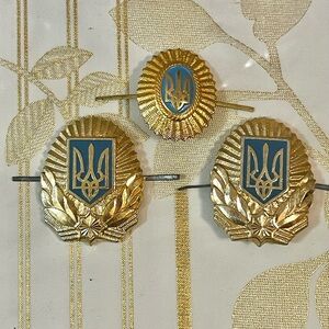 Lot Of 3 UKRAINIAN AWARD BADGE COCKADES MILITARY ARMY -